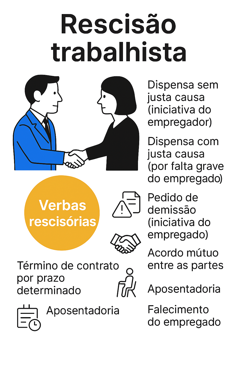 Ilustração representando a rescisão de contrato de trabalho